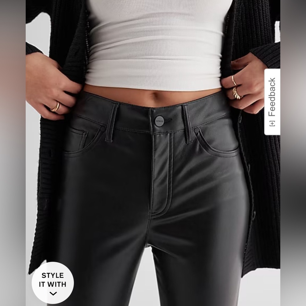 Express High Waisted Faux Leather '90s Skinny Pant size 2